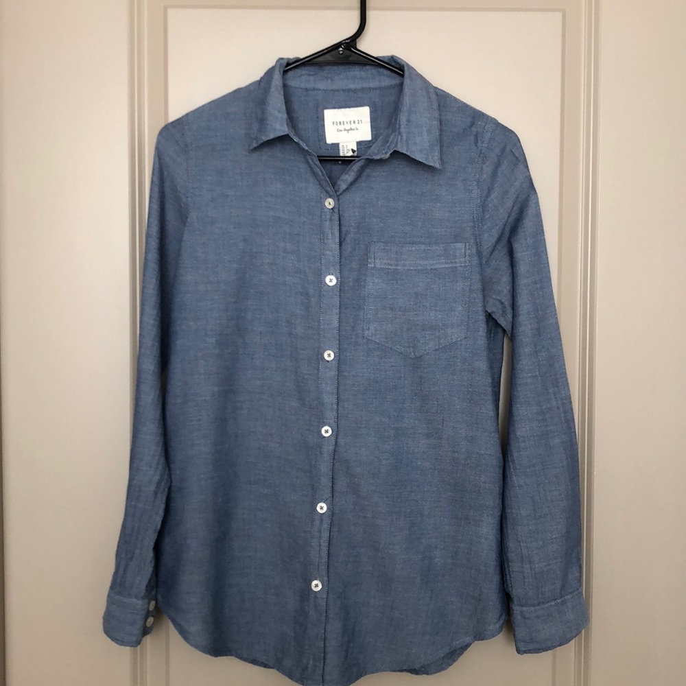 Forever 21 Chambray Button Down Small